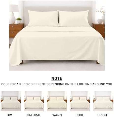 SGI bedding 100% Egyptian Cotton Sheets Queen Size – Cooling Sheets, Soft Breathable Butter Bedding, Luxury Bedding, Luxury Hotel Sheet Set, Deep Pocket 16", 4 Piece Set