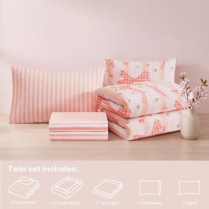 Twin XL Comforter Set with Sheets for Girls-5 Pieces Twin Bedding Sets