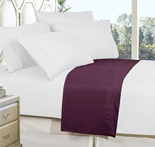 Elegant Comfort Premium Hotel Quality 1-Piece Flat Sheet, Luxury and Softest 1500 Premium Hotel Quality Microfiber Bedding Flat Sheet, Wrinkle-Free, Stain-Resistant, King, Purple