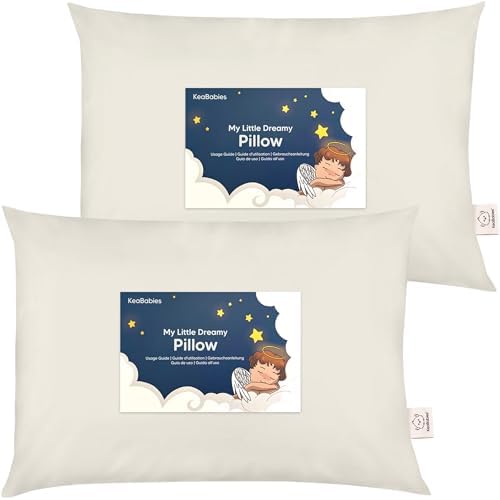 KeaBabies 2pk Toddler Pillows 2 Year Old to 5,13x18 Kids Pillow (Clay)