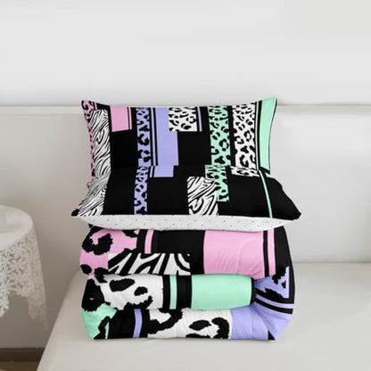 Feelyou Animal Print Leopard Safari Comforter Set King Size Kids Boys Girls