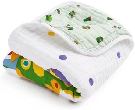 aden + anais Essentials Cotton Muslin Eric Carle Dream Blanket, Perfect for Babies, Infants and Toddlers, Crib Blanket, Nursery Essential, Very Hungry Caterpillar