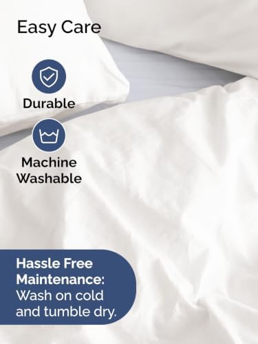 Duvet Cover Oversized Queen - 3 Piece w/ Zipper Closure - Antique White