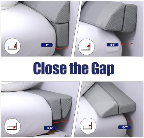 HOMBYS Wedge Pillow Headboard for Bed Gap,Foldable Bed Wedge Gap Filler Queen Size,Matterss Gap Filler,Multi Functional Bed Crack Pillow, Fill The Gap (0-7") Between Your Headboard and Mattress