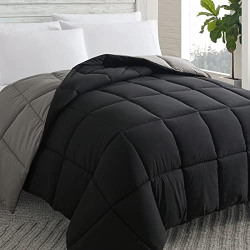 Down Alternative Comforter Black/Grey Full Size - All Season Duvet Insert