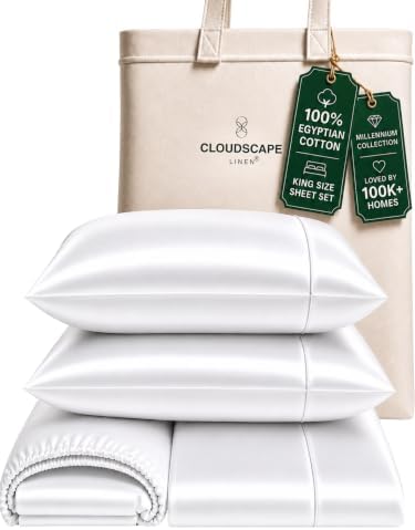 CLOUDSCAPE 600 Millennium Series White 100% Egyptian Cotton Sheet King