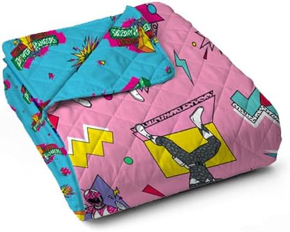 Northwest Power Rangers Retro Twin Quilted Blanket, Comfy Throw, Adults Boys Girls, Soft Lightweight Bedding for Bed, or Couch, 60 x 80 inches