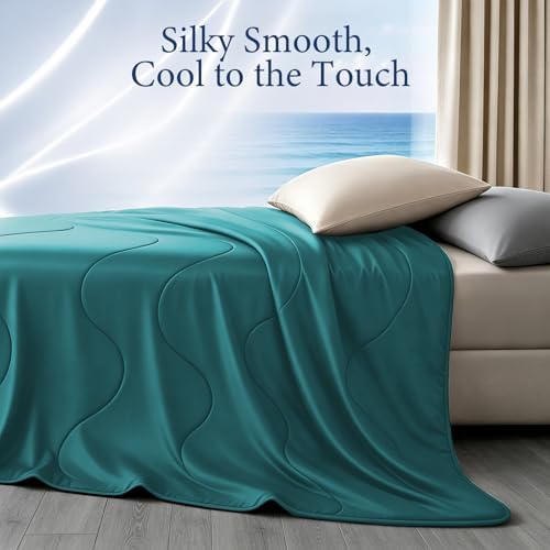 Cooling Comforter for Hot Sleepers, King 106x90, Peacock Blue