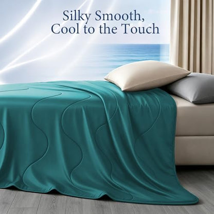 Cooling Comforter for Hot Sleepers, King 106x90, Peacock Blue
