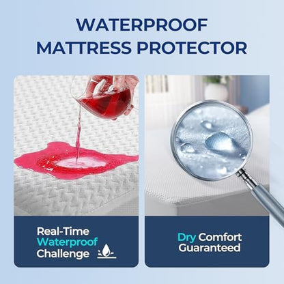 TASTELIFE Twin Waterproof Mattress Protector, Bamboo Viscose, 39x75 Inches