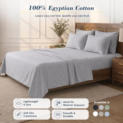 Therapedic 100% Egyptian Cotton 6 Piece California King Sheets Set (Dove)