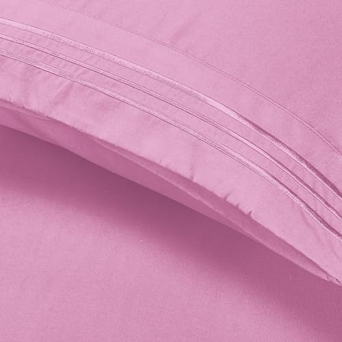 Elegant Comfort Luxury 4-Piece Bed Sheet Set - Luxury Bedding 1500 Premium Hotel Quality Microfiber, Wrinkle Resistant Cool & Breathable, Easy Elastic Fitted, California King, Light Pink