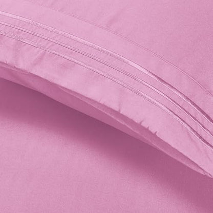 Elegant Comfort Luxury 4-Piece Bed Sheet Set - Luxury Bedding 1500 Premium Hotel Quality Microfiber, Wrinkle Resistant Cool & Breathable, Easy Elastic Fitted, California King, Light Pink