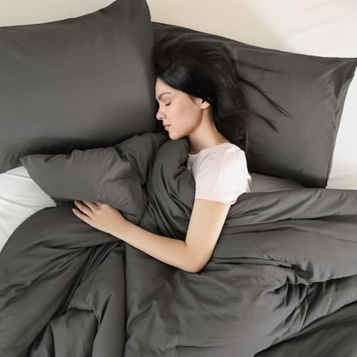 ROSGONIA Alaskan King Comforter, Charcoal Gray, 136x120 Soft Bedding Quilt