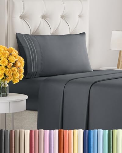 Twin XL Size 3 Piece Sheet Set - Ultra Soft & Cooling Sheets - Slate Blue