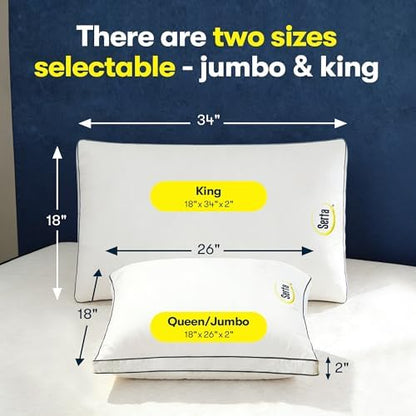 Serta Hotel Collection Bed Pillows King Size Set of 2 Medium Firm Support