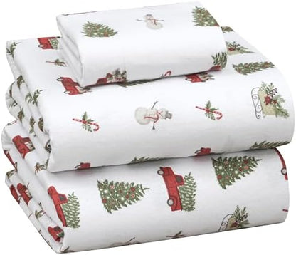 RUVANTI Flannel Sheets Queen Size, Holiday Haul