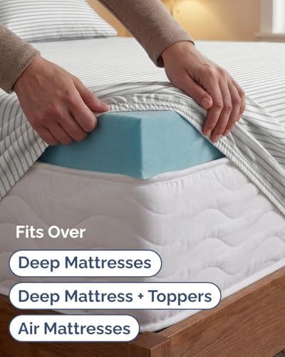 Extra Deep Twin XL Sheet Set - 3 Piece College Dorm Room - Grey Stripes