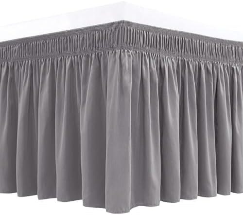Wrap Around Bed Skirt Dorm Twin & Twin XL 9 Inch Drop-Elastic Dust Ruffle