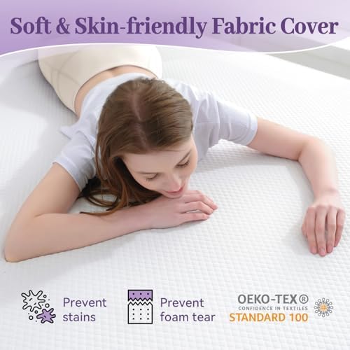 SINWEEK 2 Inch Gel Memory Foam Mattress Topper Twin Size, Ventilated High Density Pad for Back Pain, Bed Topper with Removable Soft Cover, CertiPUR-US Certified