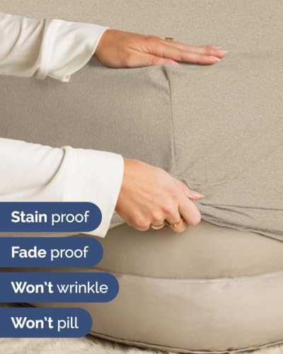 CGK Linens Deep Flex Top Split Head King Fitted Sheet - Heathered Beige