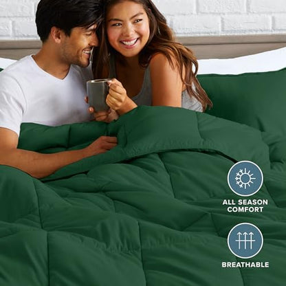 Bare Home Comforter Set - 1800 Ultra Soft (Oversized King, Forest Green)