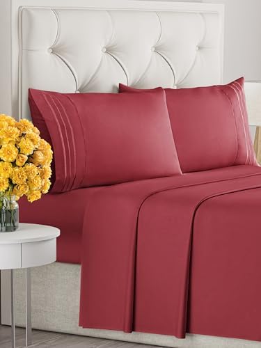 Full Size 4 Piece Sheet Set - Ultra Soft & Cooling Sheets - Berry