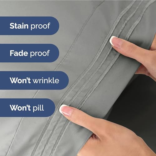 Split King Size 5 Piece Sheet Set - Soft & Cooling Bed Sheets - Slate Grey
