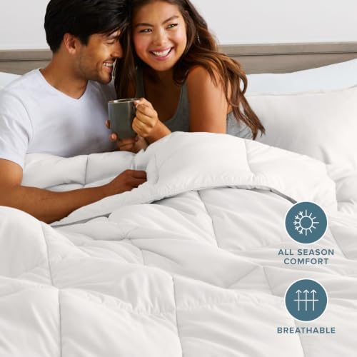 Bare Home Comforter Set - 1800 Ultra Soft (King, Antique White)