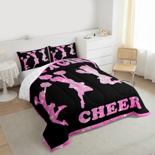 Feelyou Cheer Comforter Set Toddler Size for Kids Boys Girls 3Pcs