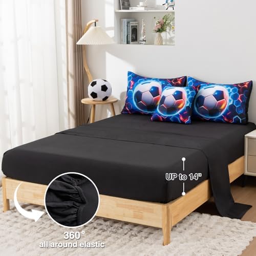 A Nice Night Twin Size Bed in A Bag 6 Pc Football Comforter Sets for Boys