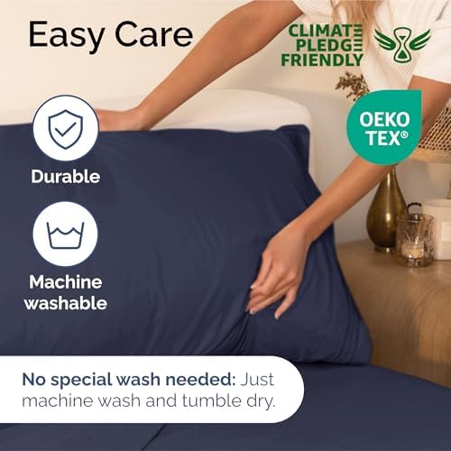 King Size 4 Piece Sheet Set - Ultra Soft & Cooling Sheets - Deep Slate Blue