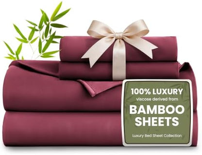 Love's cabin 100% Rayon Derived from Bamboo, King Size Sheet Set, 6 Pieces