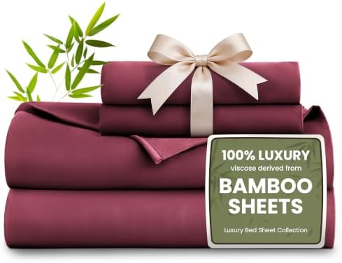 Love's cabin 100% Rayon Derived from Bamboo, Queen Sheet Set, 6 Pieces