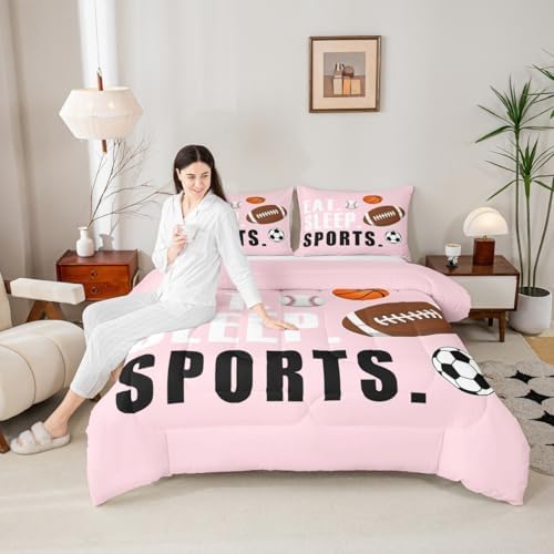 Feelyou Football Comforter Set Twin Size for Kids Boys Girls