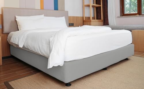 ALYVIA SPRING Full Size Box Spring Cover Jersey Knit Stretchy, Silver