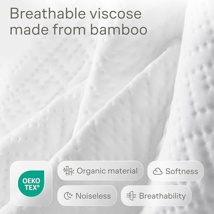 100% Waterproof Crib Mattress Protector - 360 Pad Protection Against Spills, Stains & Accidents for Parents & Pet Owners - Noiseless & Cooling Viscose Made from Bamboo (52x28, White)