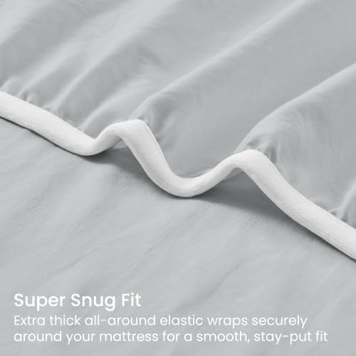GOKOTTA 4 Piece Cal King Sheet Set - Soft, Breathable & Cozy - Light Grey