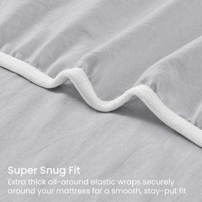 GOKOTTA 4 Piece Cal King Sheet Set - Soft, Breathable & Cozy - Light Grey