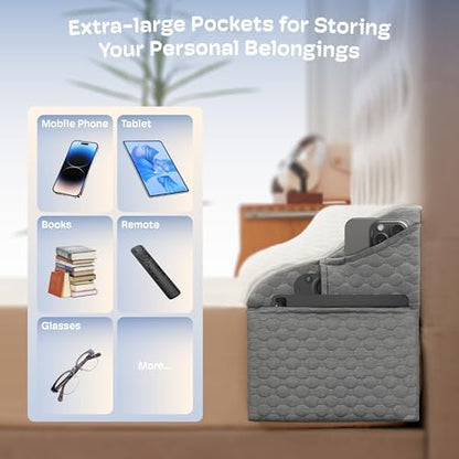 Queen Size Bed Wedge Pillow Headboard, Pillow Wedge for Headboard Gap(0-8")