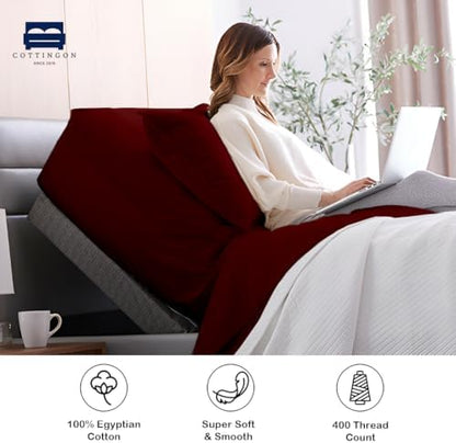 1 PC Top Split Queen Fitted Sheet for Adjustable beds, 34" Split, Burgundy