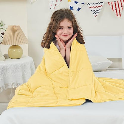 yescool Weighted Throw Blanket 5lbs, 36" x 48", Yellow