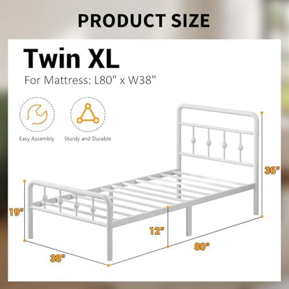 Lutown-Teen 12 Inch Twin XL Bed Frames with Headboard and Footboard
