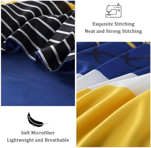 Anibedding 8 Pieces Bed in a Bag,Striped Comforter Set King Size