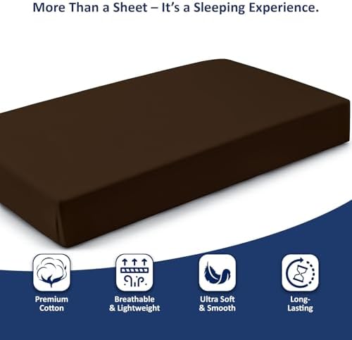 1 Piece King Size Fitted Sheet Only, 15-Inch Deep Mattress, Chocolate Solid