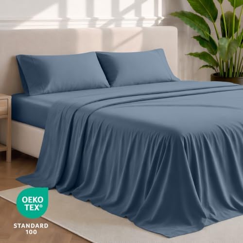 Bare Home Sheet Set - 1800 Ultra-Soft (Split Head Flex King, Bering Sea)