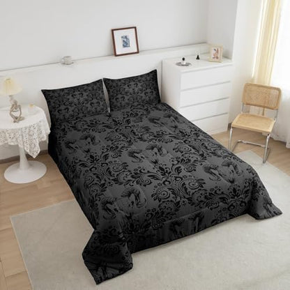 Feelyou Gothic Comforter Set Twin Size Bedding Set