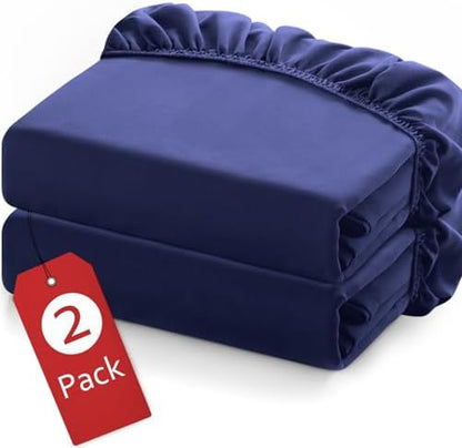 Twin Fitted Sheets 2 Pack Only, Navy