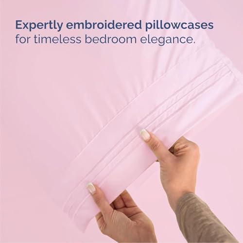 Cal King Size 4 Piece Sheet Set - Breathable & Cooling Sheets - Light Pink