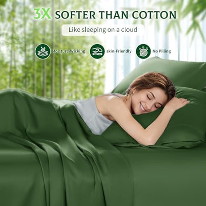 SONORO KATE 100% Viscose Derived from Bamboo_Sheets, Extra Deep Pocket,4PC